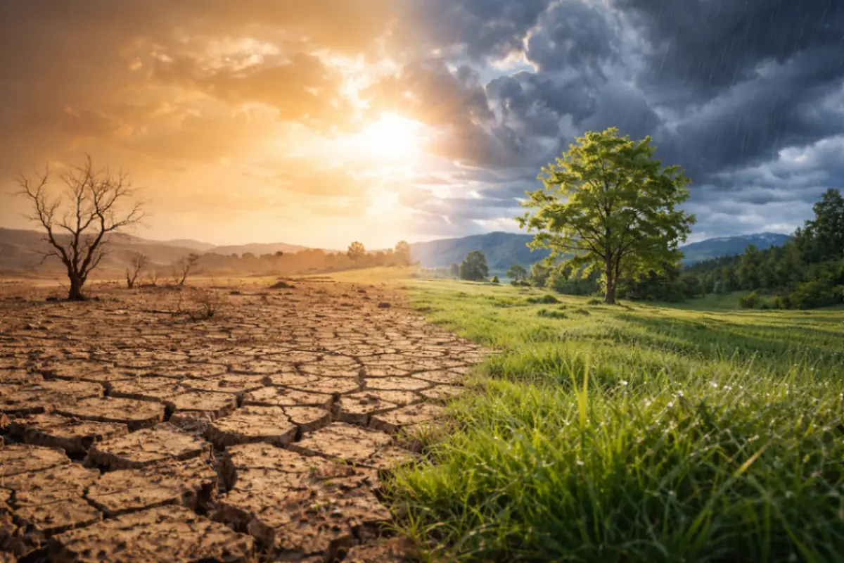 Contrasto tra siccità e pioggia