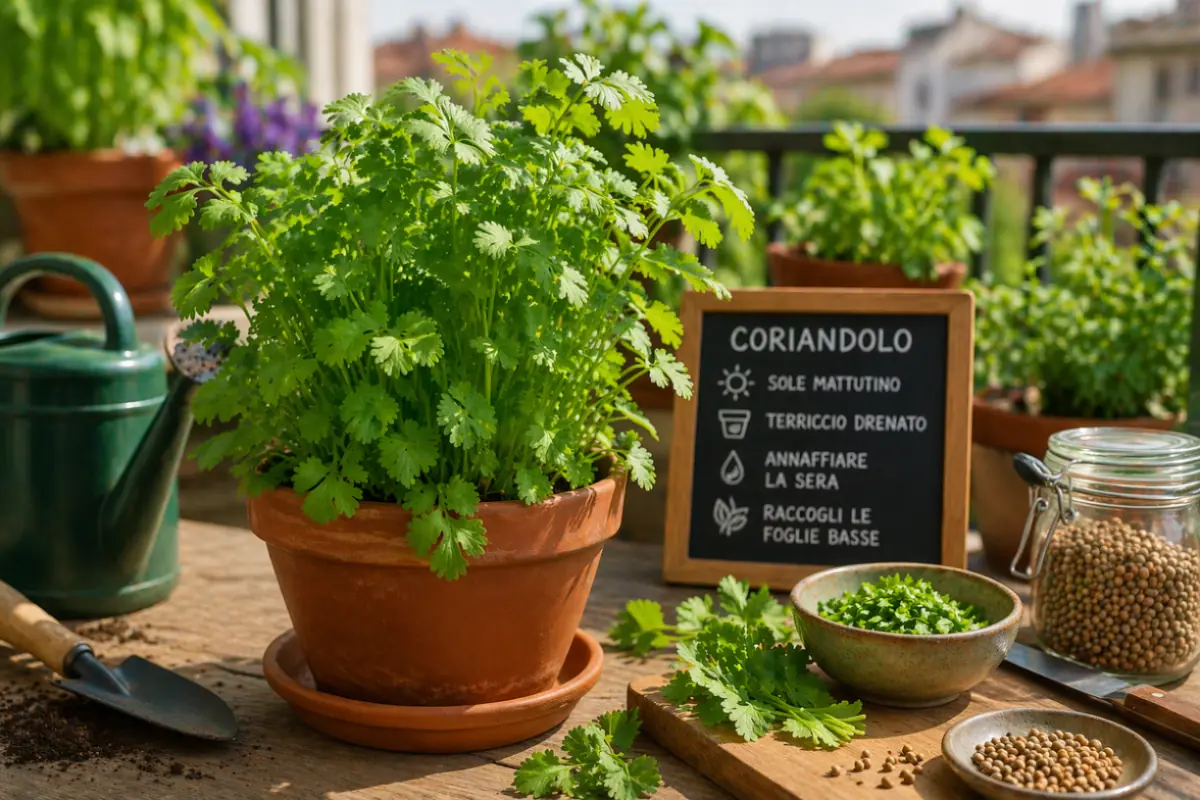 coriandolo sul balcone