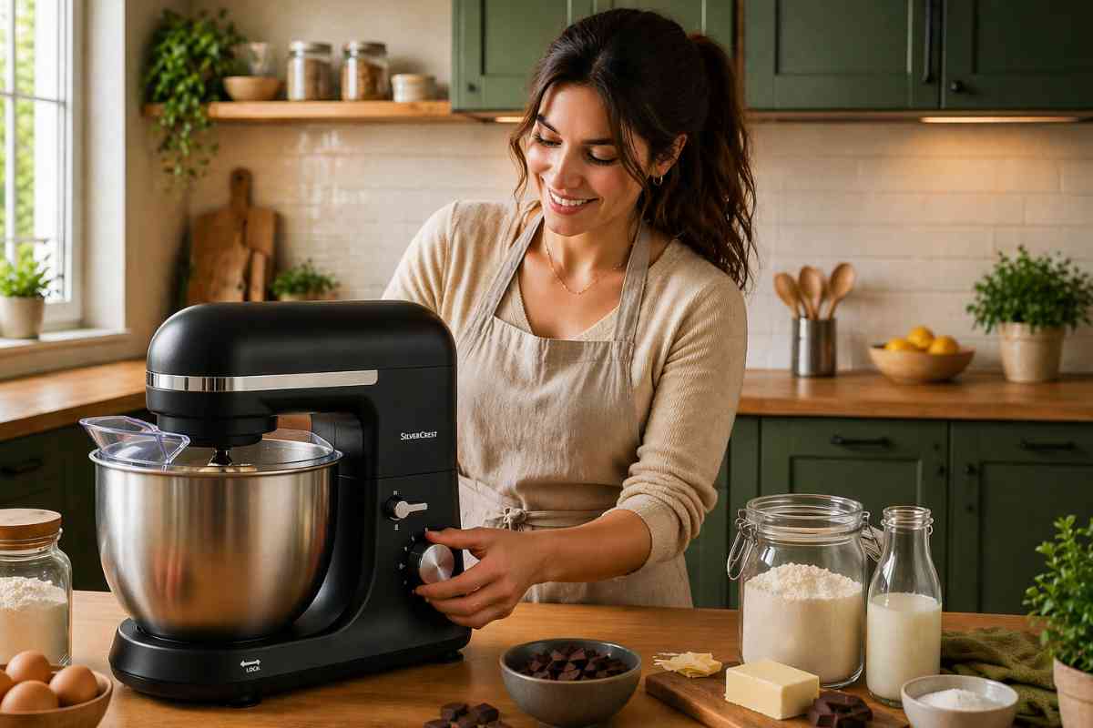 Donna cucina con planetaria