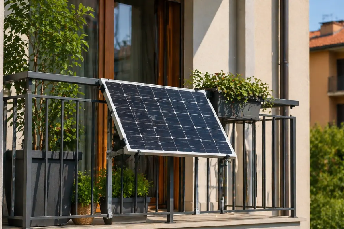 pannello solare sul balcone